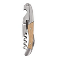 Birch Timber Double-Hinge Wooden Corkscrew